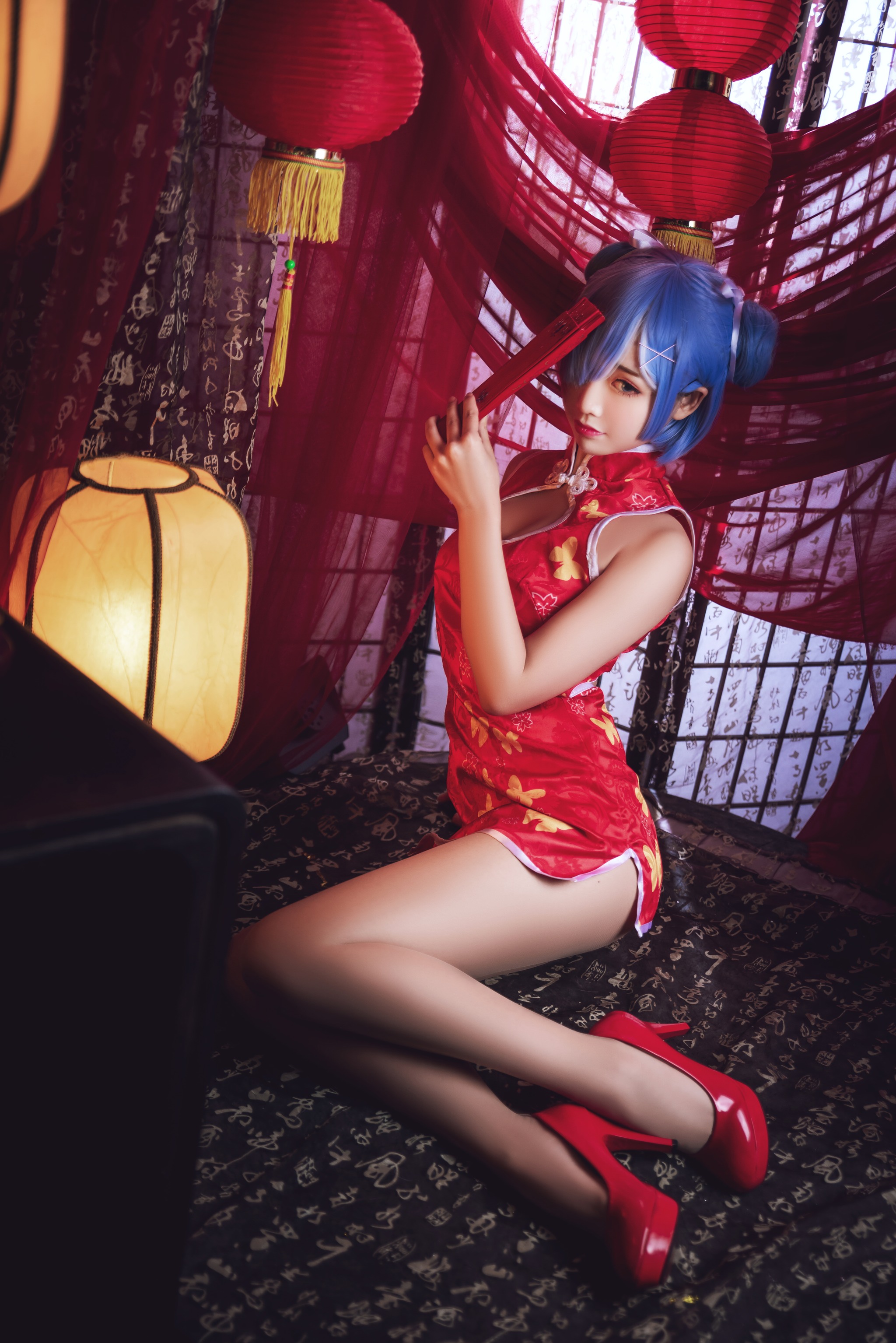图片[1]-面饼仙儿 – NO.052 Coser面饼仙儿 雷姆旗袍 [23P]-XikXak